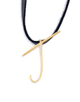 J lettres pendant with pavé diamonds