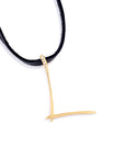 L lettres pendant with pavé diamonds