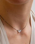 white diamond slice necklace