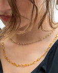 rose-cut yellow sapphire necklace