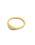 14k yellow gold / 5 diamond swell stacking rings