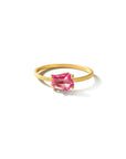 pink/0.56ct geo cut sapphire stacking ring
