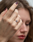 geo cut sapphire stacking ring