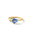 blue/0.76 geo cut sapphire stacking ring