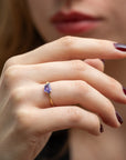 geo cut sapphire stacking ring