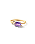 violet/0.89 geo cut sapphire stacking ring