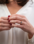 portrait cut sapphire solitaire ring
