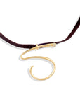 S lettres pendant with pavé diamonds