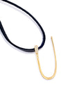 U lettres pendant with pavé diamonds