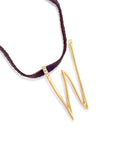 W lettres pendant with pavé diamonds