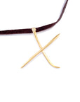 lettres pendant X with white diamonds