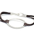 sterling silver on brown leather oculus id bracelet