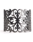 sterling silver plated in black rhodium arabesque cuff
