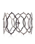 sterling silver plated with black rhodium cadre link bracelet