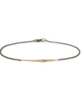18k rose gold/oxidized silver chain mirror points bracelet