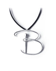 B / sterling silver lettres pendant