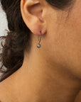 simple gray diamond earrings