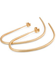 14k yellow gold drawn hoop earrings