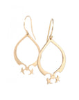 14k yellow gold arabesque teardrop earrings