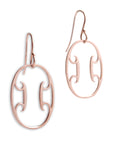 14k rose gold oval arabesque earrings