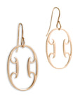 14k yellow gold oval arabesque earrings