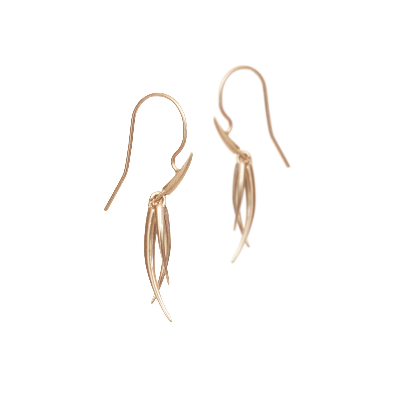 small / 14k yellow gold ankole tassle earrings