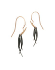 small / sterling silver plated in black rhodium/14k yellow gold ankole tassle earrings