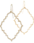 14k yellow gold with champagne diamonds diamond portail dangle earrings