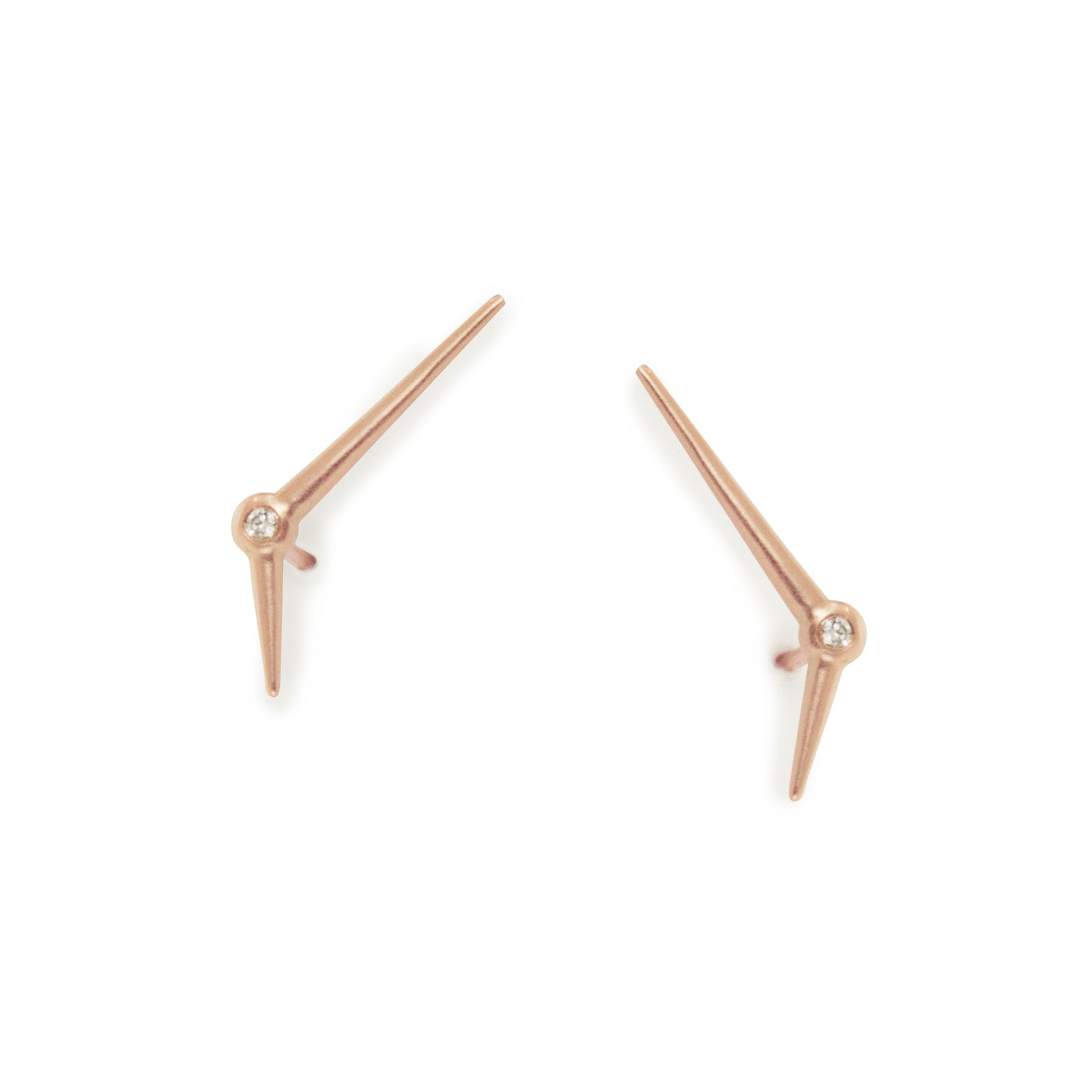 18k rose gold with white diamonds mirror point climber