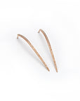 14k rose gold with white pave diamonds curved stake studs