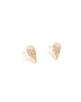 14k yellow gold with white diamonds pavé pod studs