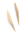 14k yellow gold with white pave diamonds pavé long shard studs