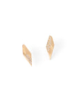 14k yellow gold with white pave diamonds small shard studs