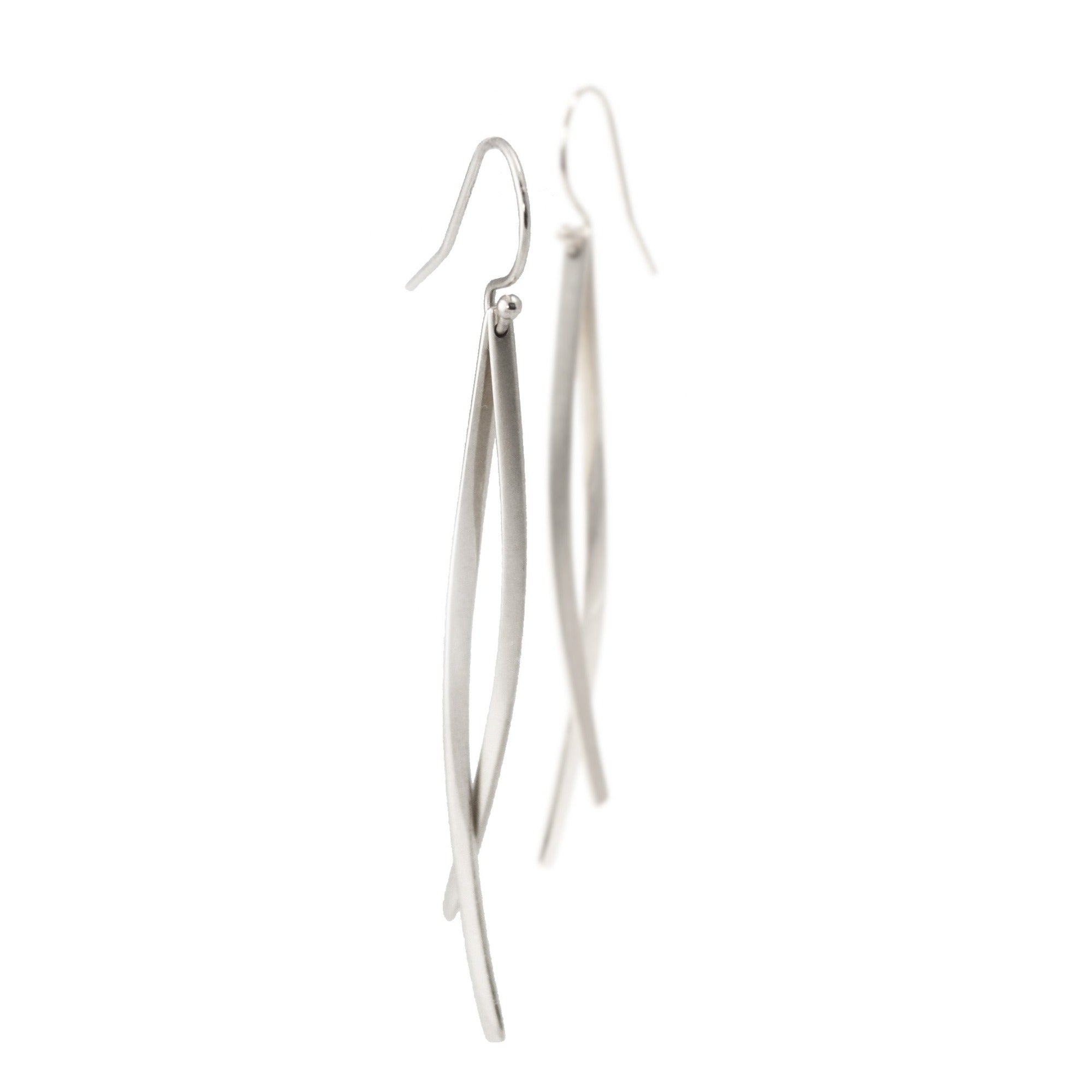 sterling silver double sliver earrings