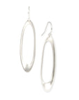 sterling silver elongated oculus earrings