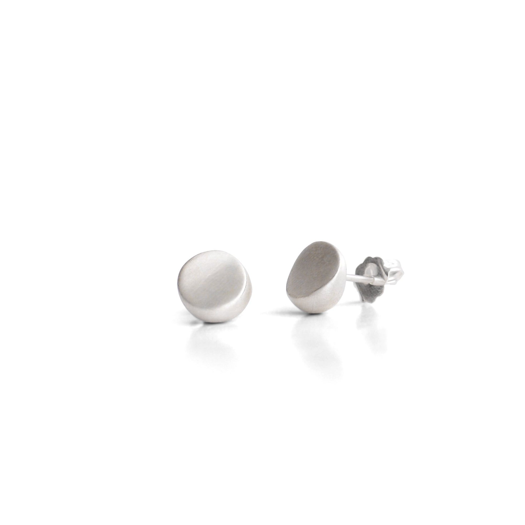 sterling silver round wedge studs