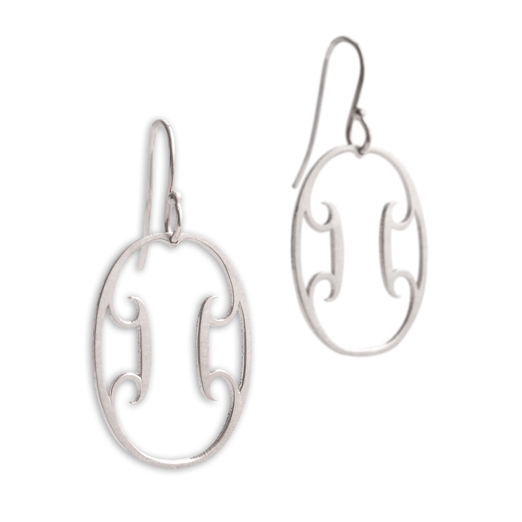 sterling silver oval arabesque earrings