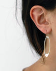 elongated oculus earrings