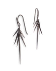 sterling silver plated in black rhodium - large small point cluster earrings