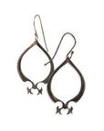 sterling silver plated in black rhodium arabesque teardrop earrings