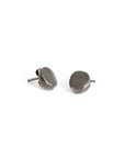 sterling silver plated in black rhodium round wedge studs