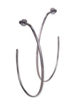 sterling silver plated in black rhodium oval sliver hoops