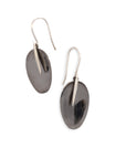 black rhodium with sterling silver point / large petal and point earrings