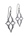 sterling silver plated in black rhodium arabesque star earrings