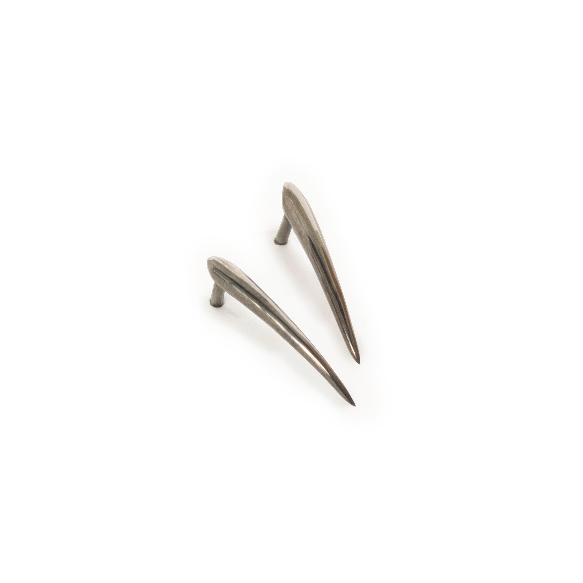 small / sterling silver plated in black rhodium ankole studs