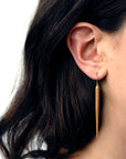 wood point drop earrings