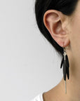wood tassle & spicula earrings