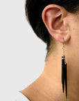 wood point cluster earrings