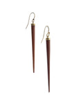 wood point drop earrings