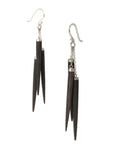 ebony/sterling silver wood point cluster earrings